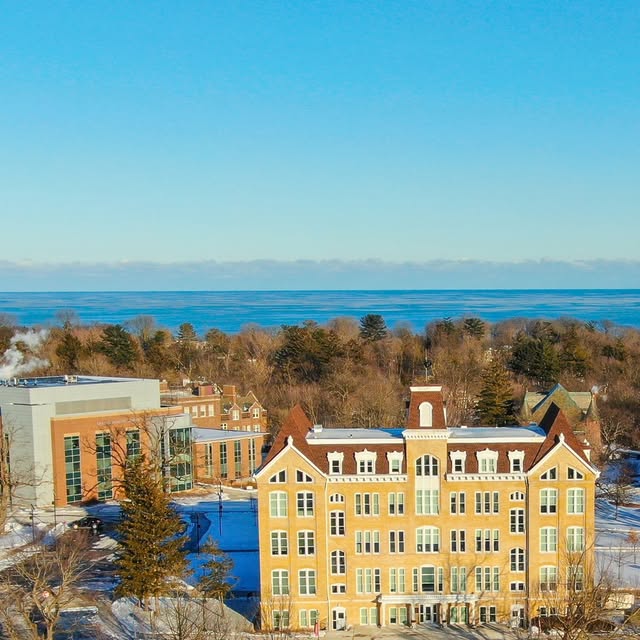 It's warming up this week, Foresters! Though we must say, our campus looks  just as gorgeous as ever with a coat of snow. #collegecampus #dronephoto  #collegelife