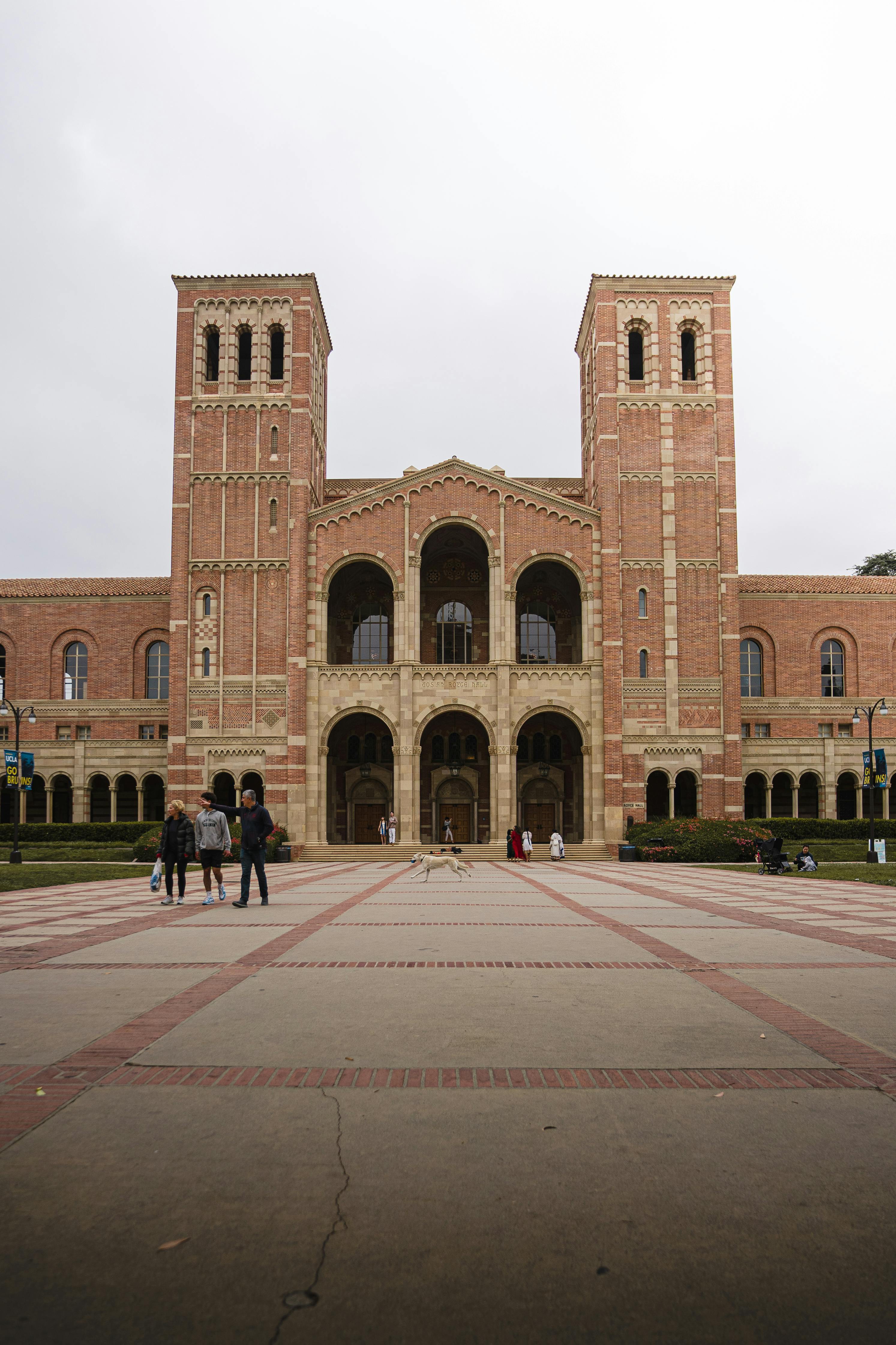 Explore the iconic brick architecture of UCLA's Royce Hall in Los Angeles.
